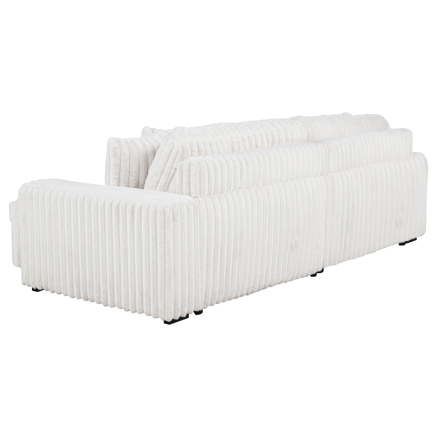 Jacana Ivory Corduroy Upholstered Dual Power Chaise Sofa - Ornate Home