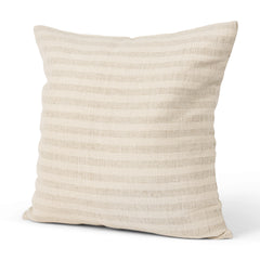 Jace Cream/Beige 22x22 Stripe Linen-Cotton Square Pillow Cover - Ornate Home