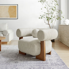 Jace Pearl Boucle Accent Chair - Ornate Home