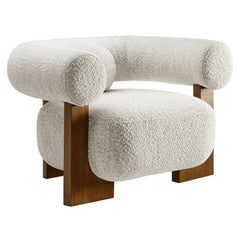 Jace Pearl Boucle Accent Chair - Ornate Home