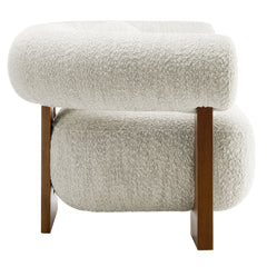 Jace Pearl Boucle Accent Chair - Ornate Home