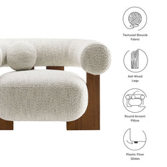 Jace Pearl Boucle Accent Chair - Ornate Home