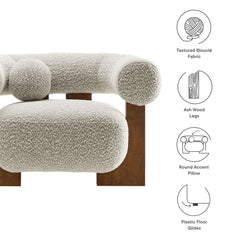 Jace River Rock Boucle Accent Chair - Ornate Home