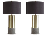 Jacek Gray/Brass Finish Table Lamp (Set of 2) (Online Special Price) - Ornate Home