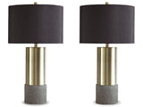 Jacek Gray/Brass Finish Table Lamp (Set of 2) - Ornate Home