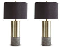 Jacek Gray/Brass Finish Table Lamp (Set of 2) - Ornate Home