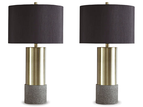 Jacek Gray/Brass Finish Table Lamp (Set of 2) - Ornate Home
