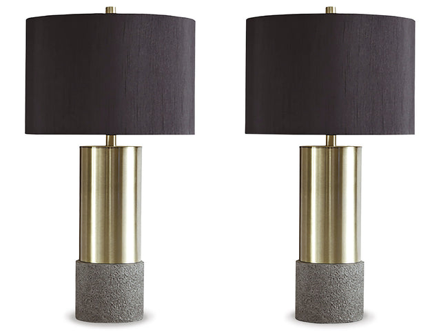 Jacek Gray/Brass Finish Table Lamp (Set of 2) - Ornate Home