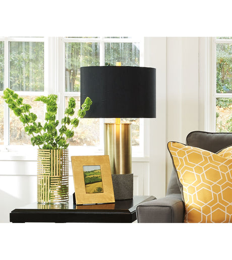 Jacek Gray/Brass Finish Table Lamp (Set of 2) - Ornate Home