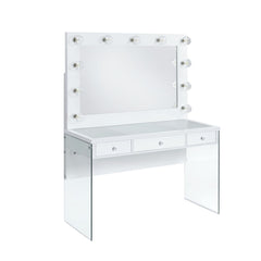 Jacey White Vanity Set with Lightbulbs - Ornate Home