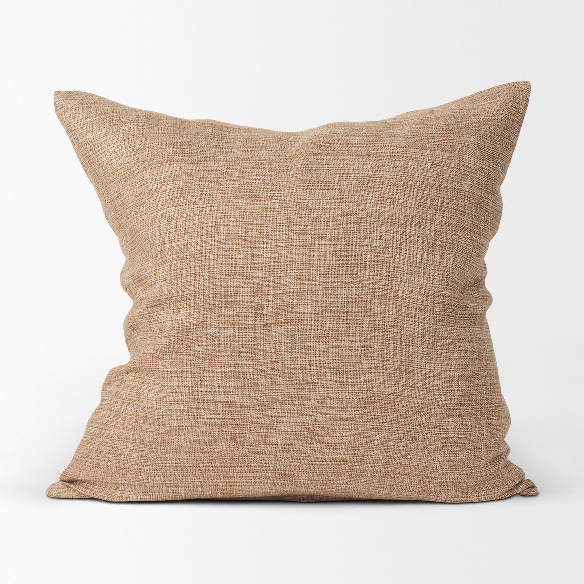 Jacklyn Brown 22x22 Linen Square Pillow Cover with Down Filler - Ornate Home