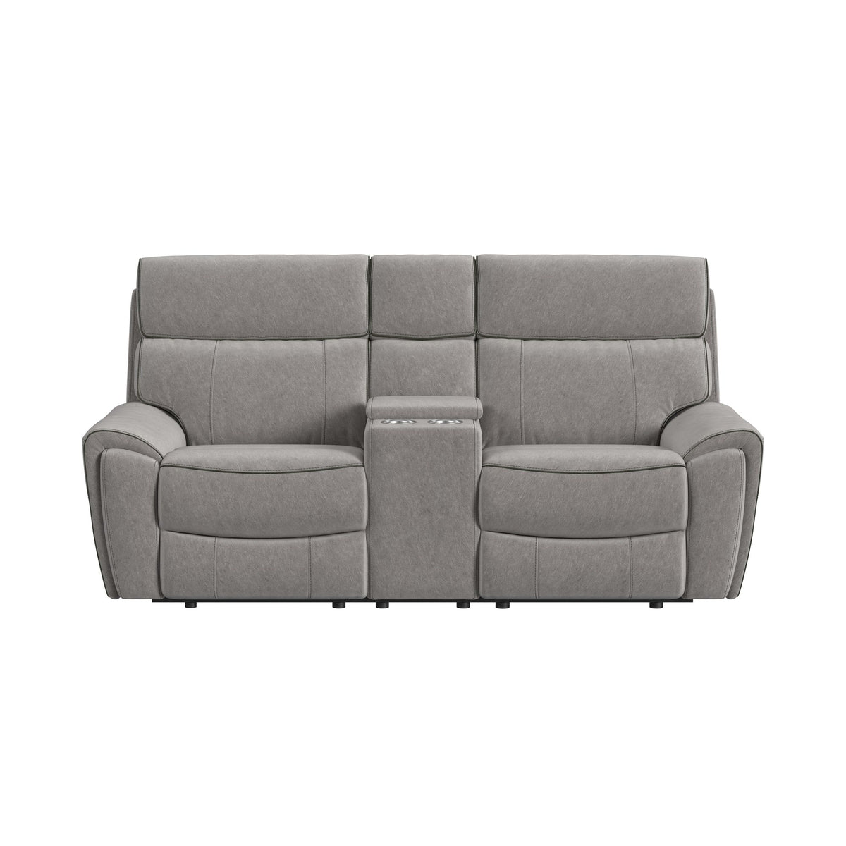 Jackpot Explore Light Grey P1 Loveseat with Console - Ornate Home