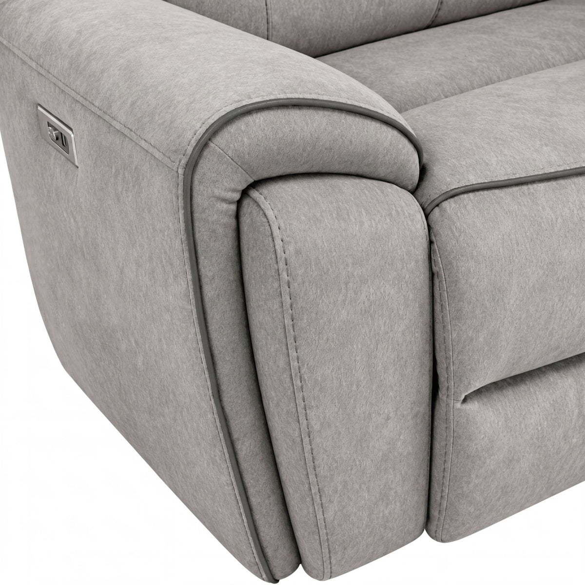 Jackpot Explore Light Grey P1 Loveseat with Console - Ornate Home