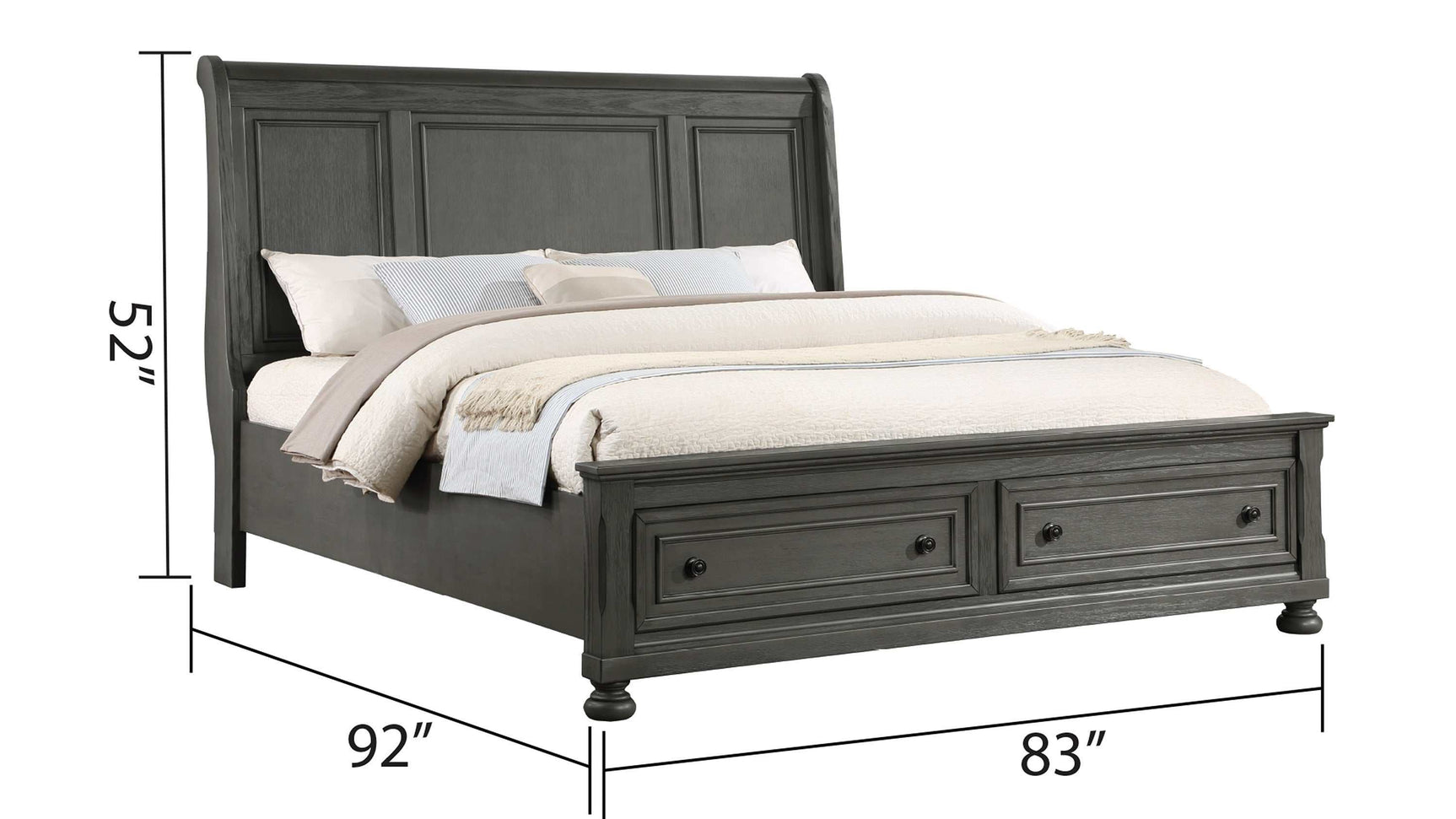 Jackson Rustic Gray King Bedroom Set / 4pc - Ornate Home
