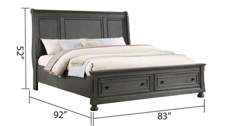 Jackson Rustic Gray King Bedroom Set / 4pc - Ornate Home