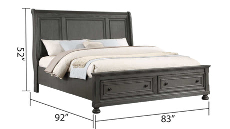 Jackson Rustic Gray King Bedroom Set / 5pc - Ornate Home