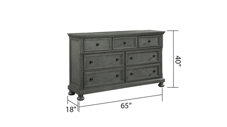 Jackson Rustic Gray King Bedroom Set / 5pc - Ornate Home