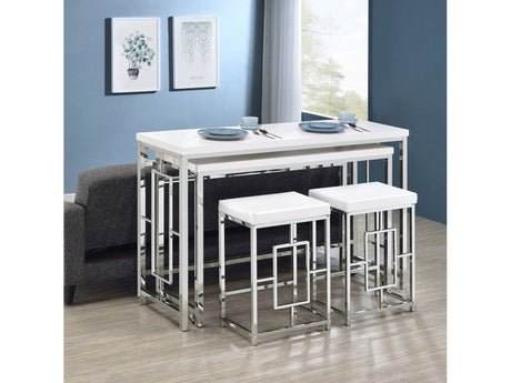 Jackson White 4-piece Counter Height Dining Room Set - Ornate Home