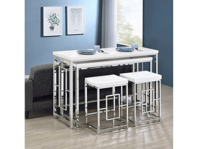 Jackson White 4-piece Counter Height Dining Room Set - Ornate Home