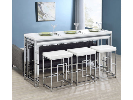 Jackson White 5-piece Counter Height Dining Room Set - Ornate Home