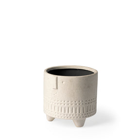 Jacob White Short Ceramic Smiling Face Vase - Ornate Home