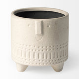 Jacob White Short Ceramic Smiling Face Vase - Ornate Home