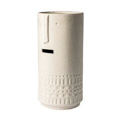 Jacob White Tall Ceramic Smiling Face Vase - Ornate Home