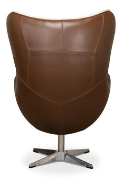 Jacobean Brown Mid 20th Century Egg Chair - Ornate Home