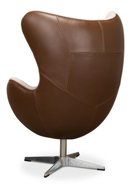 Jacobean Brown Mid 20th Century Egg Chair - Ornate Home