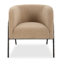 Jacobsen Bronze/Brown/Tan Shearling Barrel Chair - Ornate Home