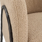 Jacobsen Bronze/Brown/Tan Shearling Barrel Chair - Ornate Home