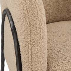 Jacobsen Bronze/Brown/Tan Shearling Barrel Chair - Ornate Home