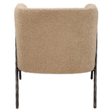Jacobsen Bronze/Brown/Tan Shearling Barrel Chair - Ornate Home