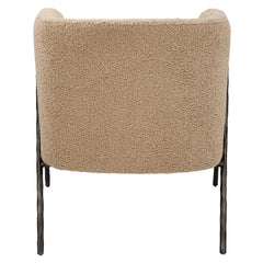 Jacobsen Bronze/Brown/Tan Shearling Barrel Chair - Ornate Home