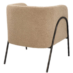 Jacobsen Bronze/Brown/Tan Shearling Barrel Chair - Ornate Home