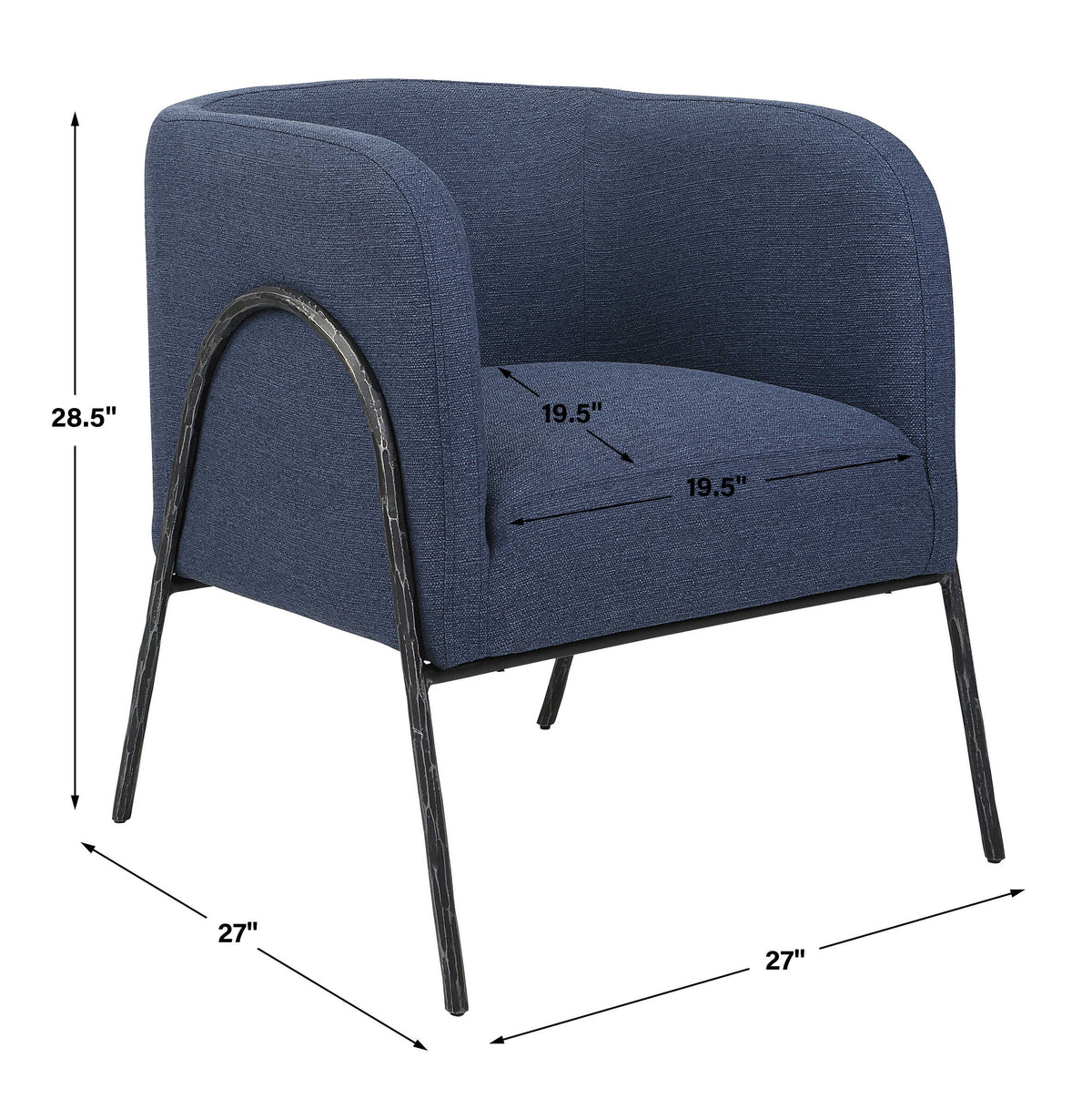 Jacobsen Denim Barrel Chair - Ornate Home