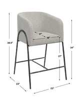 Jacobsen Gray 27" Counter Stool - Ornate Home