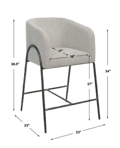 Jacobsen Gray 27" Counter Stool - Ornate Home