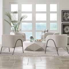 Jacobsen Gray/White Accent Chair - Ornate Home