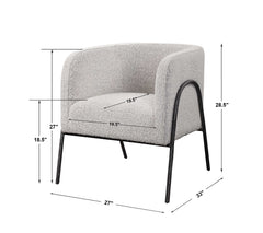 Jacobsen Gray/White Accent Chair - Ornate Home