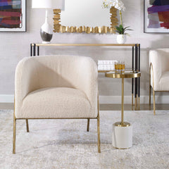 Jacobsen Off White Shearling Accent Chair - Ornate Home
