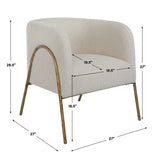 Jacobsen Off White Shearling Accent Chair - Ornate Home