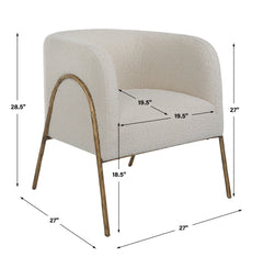 Jacobsen Off White Shearling Accent Chair - Ornate Home