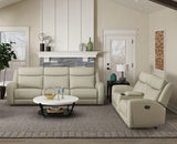Jacobus Beige Leather Loveseat - Ornate Home