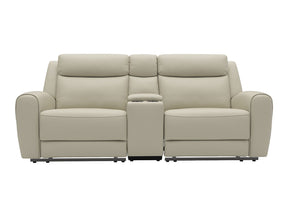 Jacobus Beige Leather Loveseat - Ornate Home
