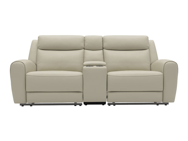 Jacobus Beige Leather Loveseat - Ornate Home