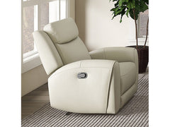 Jacobus Beige Leather Recliner - Ornate Home