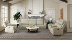 Jacobus Beige Leather Recliner - Ornate Home