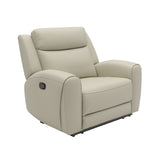 Jacobus Beige Leather Recliner - Ornate Home