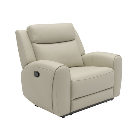 Jacobus Beige Leather Recliner - Ornate Home